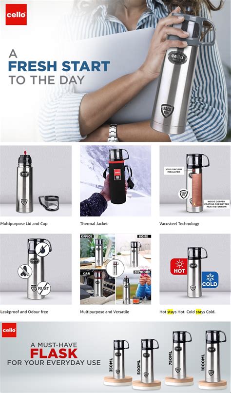 Kitchen Appliances :: Crockery :: cello Instyle Flask | 750ml | Travel ...