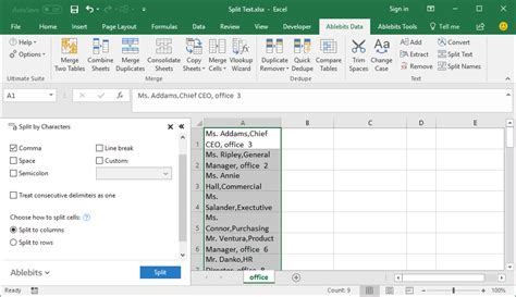 Image result for How to Split Text in Excel Cell