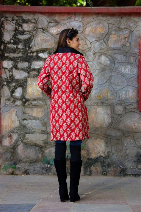 Kavya Cotton Quilted Reversable Long Jacket. – Kantha India