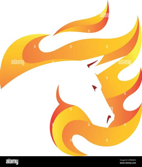 Silhouette of Unicorn with Its Mane Shaped like Fire Stock Vector Image & Art - Alamy