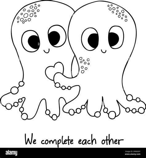 Octopus family cartoon Black and White Stock Photos & Images - Alamy