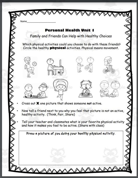 First Grade Health Lesson 1 的图像结果