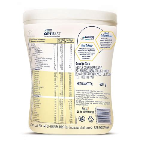 Nestle Optifast Weight Management ShakeVanilla FlavourLow Gi FormulaSc ...