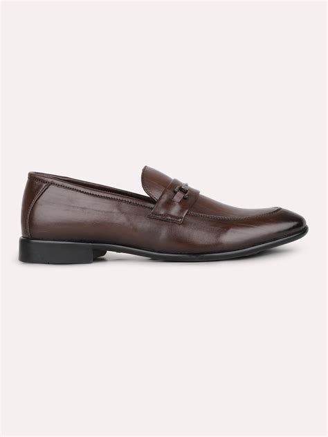 Buy Now Mens Brown Solid Pointed Toe Casual Loafer Shoes