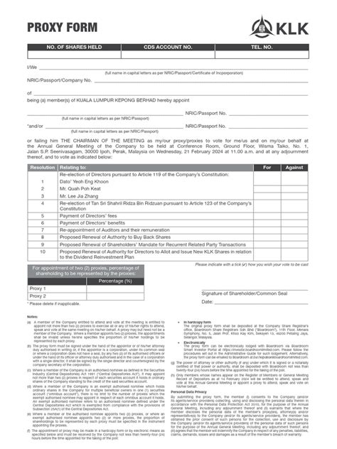 Proxy Voting Form Template 的图像结果
