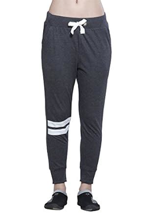 Alan Jones Clothing Women's Slim Fit Trackpants (WM18-JOG-TRIM-DGREY-S ...