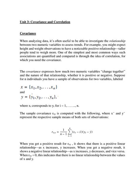 SOLUTION: Unit 3 covariance and correlation r programming - Studypool