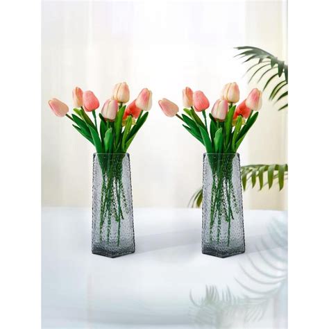 Buy Ekhasa 100% Crystal Glass Vase Flower Pot for Home Decoration (Set ...