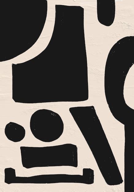 Painted contemporary abstract line art modern shapes | Premium Photo