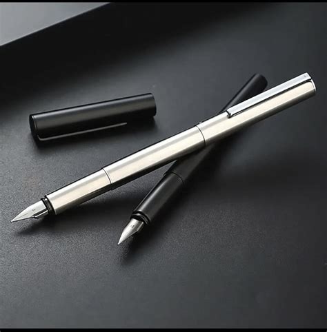 SCHMIDT JINHAO 35matte black and steel Fountain Pen Fine Nib With ...