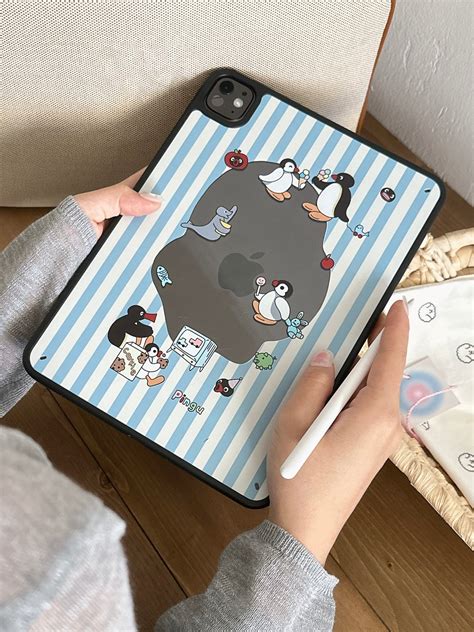 Pingu Penguin iPad Case – Cute Cartoon Striped Design – Kalakaar Indiaa