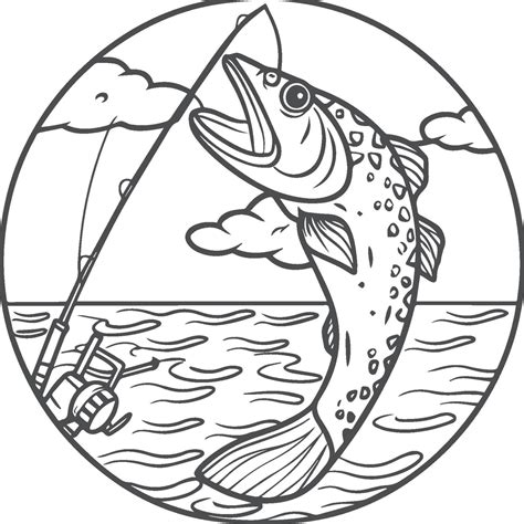 Fishing coloring pages. Fishing outline for coloring book 43225797 ...
