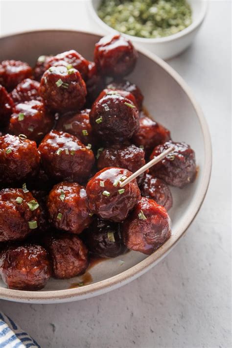 Crockpot BBQ Meatballs (3 Ingredients, 5 Minutes Prep!) - Nourish and Fete