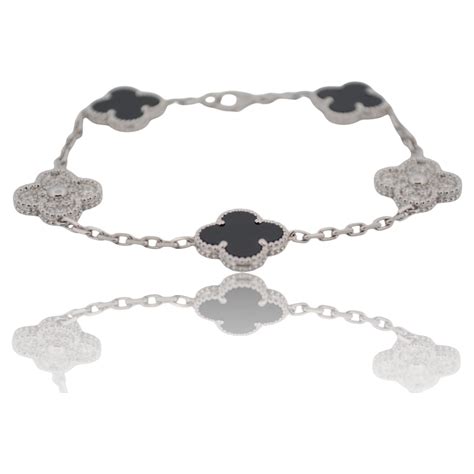 Van Cleef and Arpels Pure Alhambra Black Onyx 18K Yellow Gold Bracelet at 1stDibs | van cleef ...