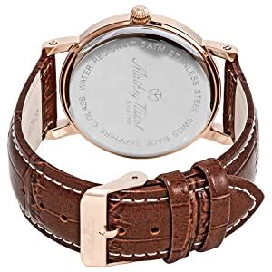 Mathey-Tissot Leather Swiss Made Analog White Dial Men Watch ...