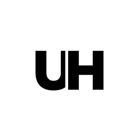 Letter u and h uh logo design template minimal monogram initial based ...