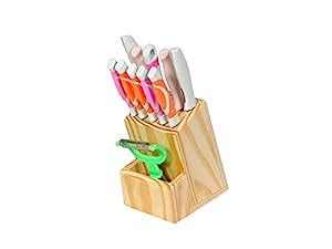 Buy WOODKIT Wooden Knife Holder Stand with 9 Universal Knife Slot, 1 ...