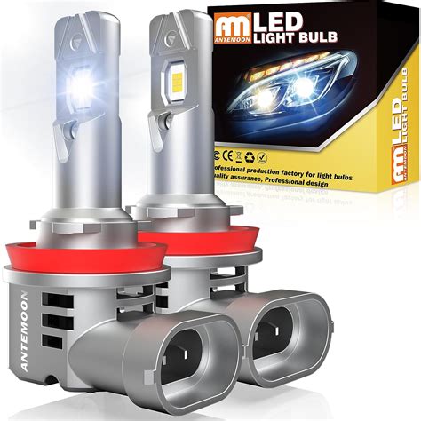 ANTEMOON H11 H8 H9 LED Headlight Bulb, 90W 18000LM Super Bright 6000K ...