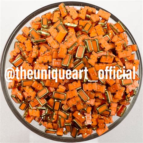 Dark Orange 2.5x5 Small Rectangle – The Unique Art