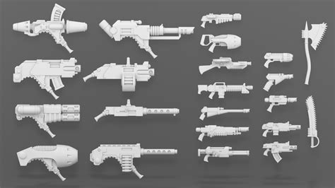 Sean H Bullough - Warhammer 40K Weaponry for 3D printing