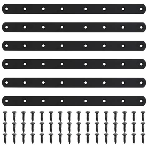 Buy 6 Pcs Flat Metal Brackets for Wood Mending Plates, Flat Straight ...