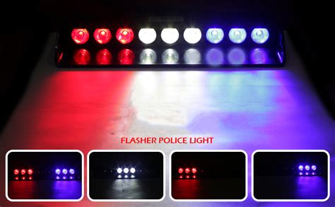 FABTEC 9 Led Red/Blue and White Car Led Strobe Flashing Warning ...