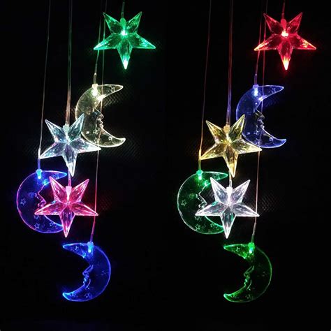 Xxschy LED Solar Moon and Star Wind Chimes Outdoor - India | Ubuy