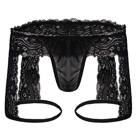 Buy Men's Hollow Sexy Lace Trim Panties Seamless G-string Briefs Male ...