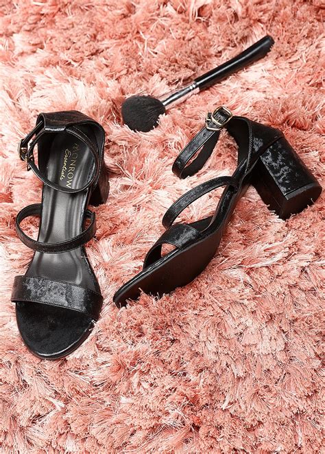 Get Glossy Textured Double Strapped Ankle Tie Heels at ₹ 1319 | LBB Shop