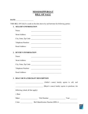 Fillable Online Mississippi Bill of Sale Template. Mississippi bill of ...