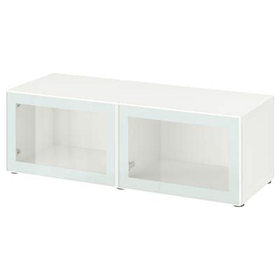 BESTÅ shelf unit with glass doors, white Glassvik/white/light green ...