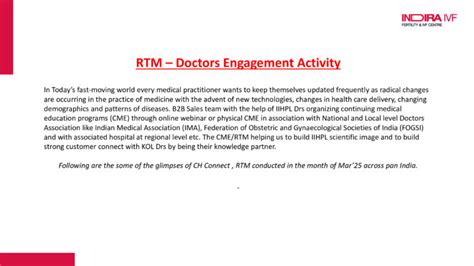 CME/ RTMS – April 2025 – Indira IVF
