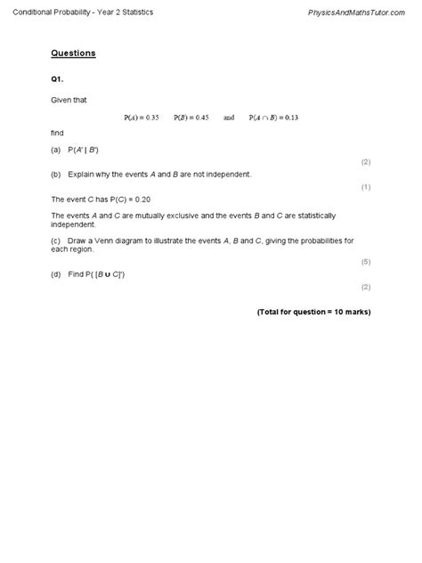 Image result for Conditional Probability Formula PDF