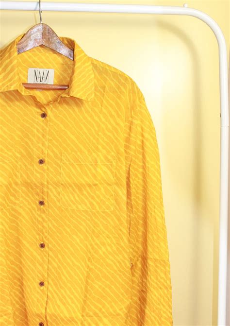 Bandhani Yellow Ethnic Shirt for Women – Lable Rahul Singh