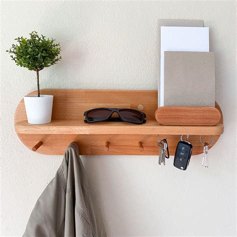 Entryway Organizer Key Holder With Shelf Entryway Shelf - Etsy | Coat ...