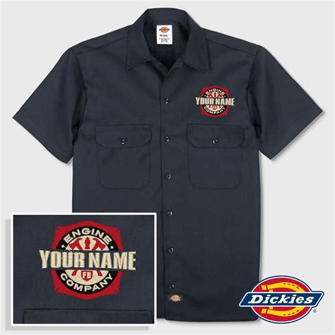 Custom Engine Company Work Shirt, Personalized Embroidered Button Down ...