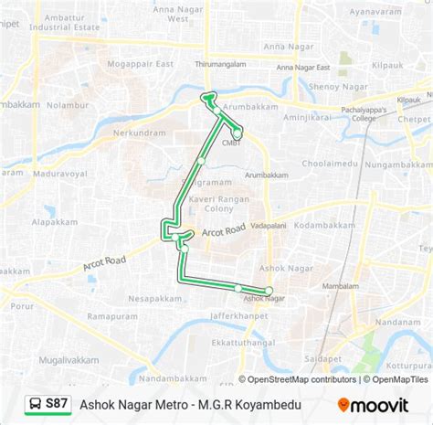 S87 Route: Schedules, Stops & Maps - Ashok Nagar Metro (Updated)