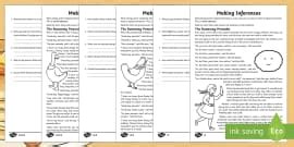 Pancake Day Reading Comprehension KS2 - Inference Worksheet