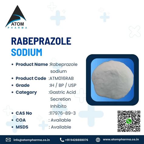 Rabeprazole API Manufacturer in India | ATOM PHARMA ATOMPHARMA