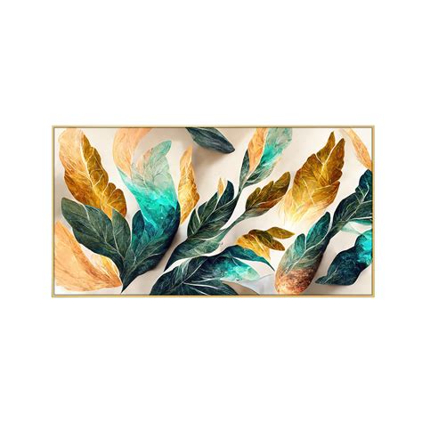 Nature-Inspired Gold Green Canvas Art – Nestroots