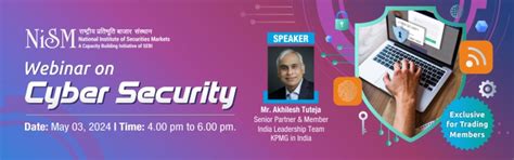Webinar on Cyber Security - National Institute of Securities Markets (NISM)