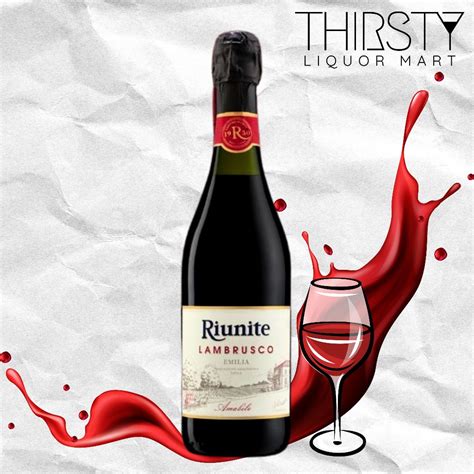 Jual Riunite Lambrusco Frizzante Amabile IGT Italian Sweet Red Wine ...