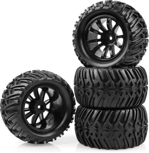 Amazon.com: AIMROCK 12mm Hex RC Wheels & Tires Pre-glued 2.8 Tires Wheels for 1/10 Traxxas ...