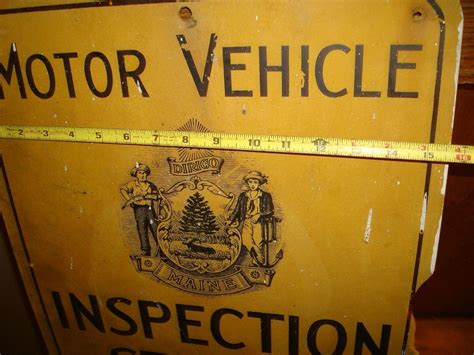 VINTAGE MAINE STATE INSPECTION STATION SIGN MAINE STATE POLICE ...