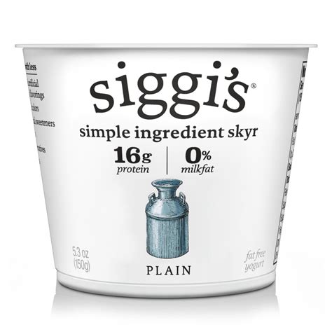 Siggi's Plain Icelandic Skyr Yogurt 12/5.3oz Cups - SIGGIPL