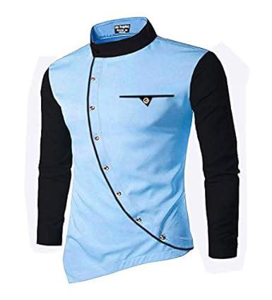 Buy UD FABRIC Men's Curve Styles Cotton Short Kurta -skyblue-38 at ...