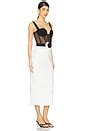PatBO Jersey Sands Corset Midi Dress in Black & White | REVOLVE