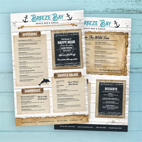 11X17 Menu Template