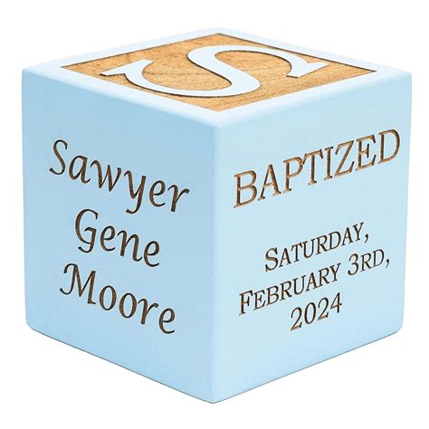 Personalized Blue Baby Dedication/Christening Wood Block, Choose From 3 ...