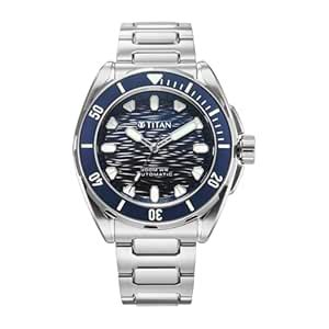 Buy Titan Zero Hour Diver's 300m Automatic Analog with Blue Dial Silver ...